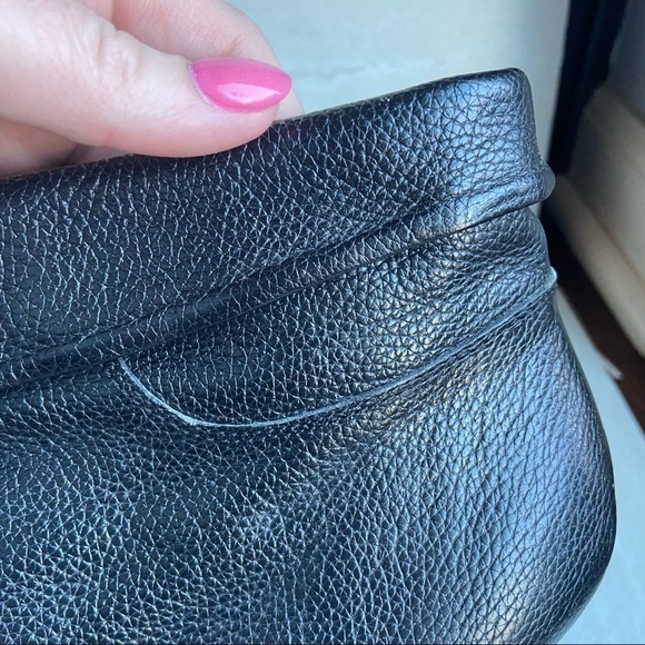 ** Bebe Nora Black leather slouch heeled ankle bootie 9 - Picture 3 of 7